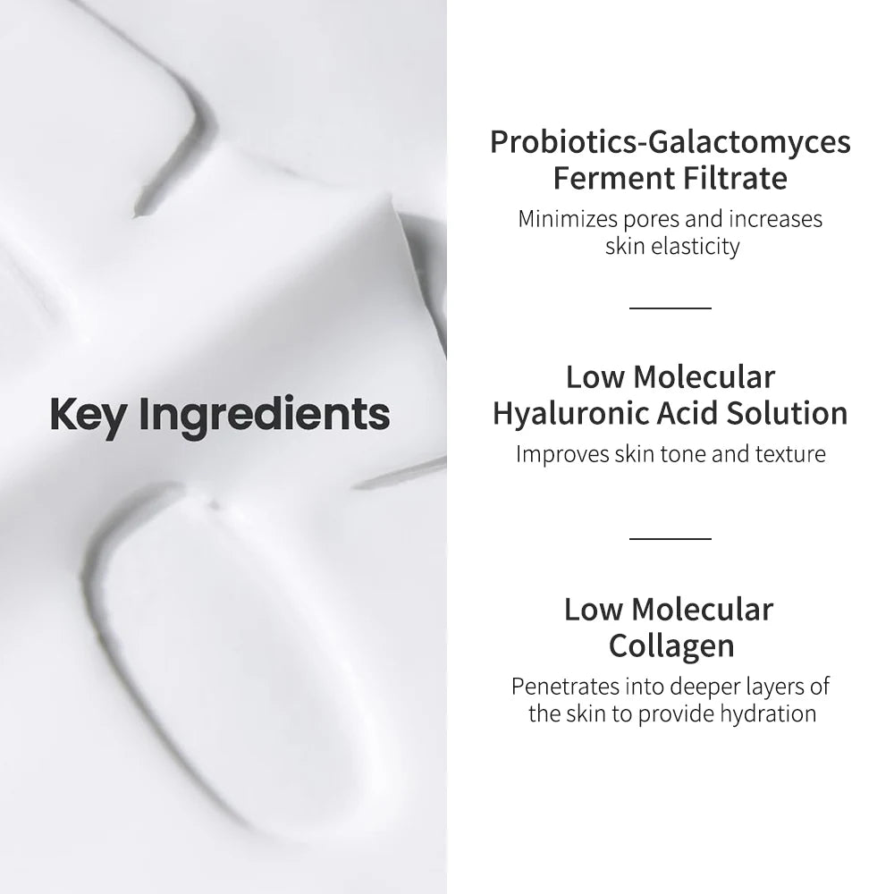 List of key ingredients for skincare with a white background
