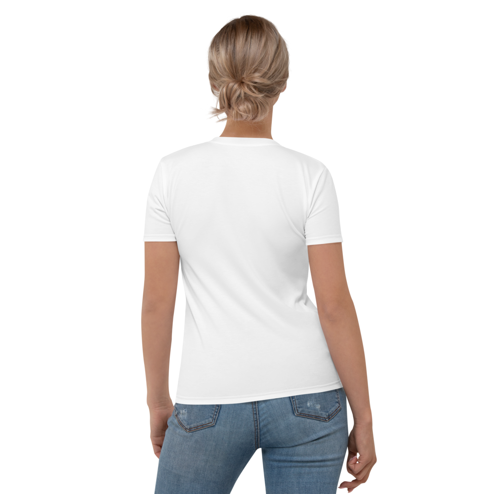 Person wearing a plain white t-shirt and blue jeans on a white background