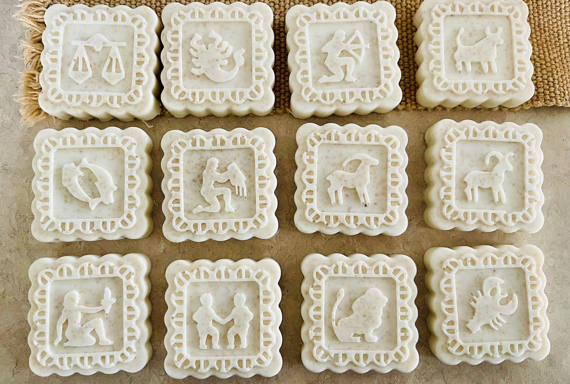 Zodiac Oatmeal Shea Soap | Custom Hand & Body Bar with Natural Exfoliation White Out