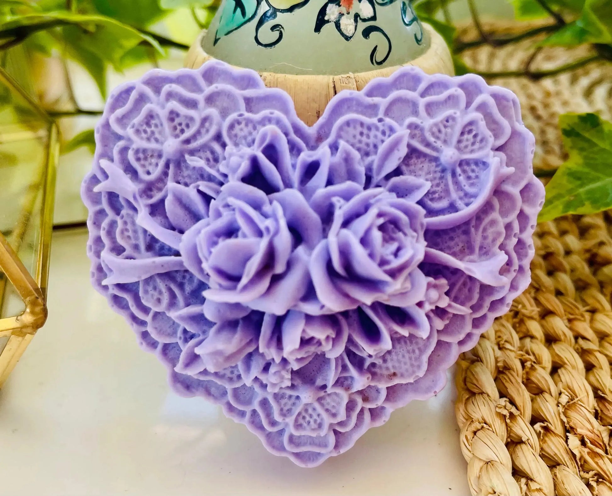 Heart-Shaped Oatmeal Shea Butter Soap | 3D Natural Hand & Body Bar White Out