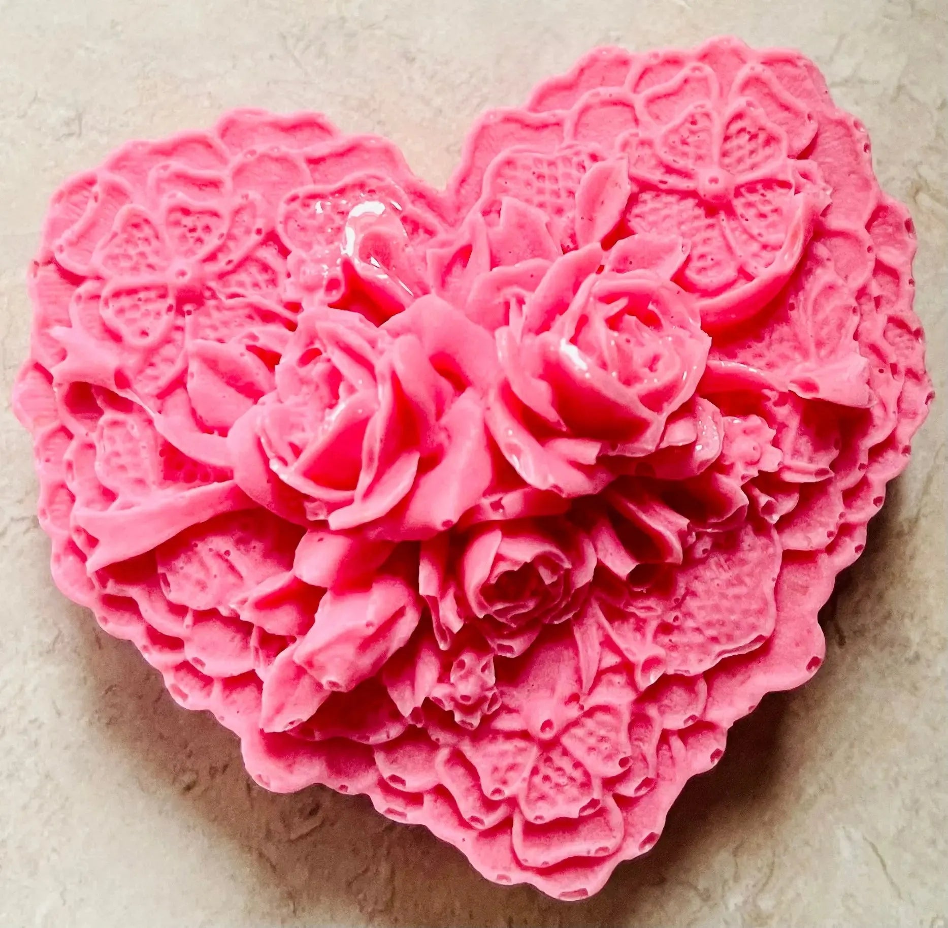 Heart-Shaped Oatmeal Shea Butter Soap | 3D Natural Hand & Body Bar White Out