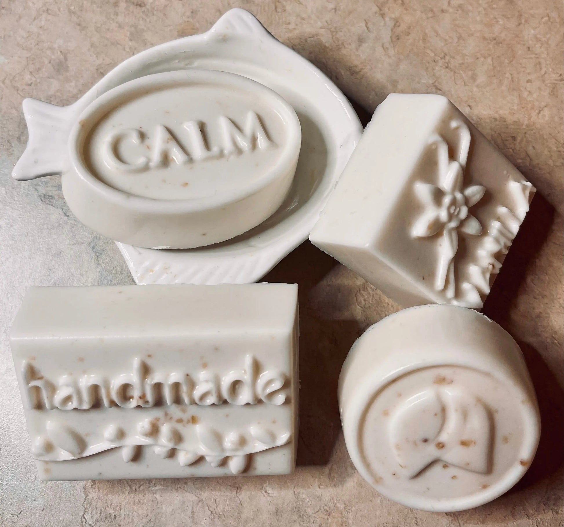 4-Piece Handmade Organic Soap| Exfoliating & Moisturizing Bundle White Out