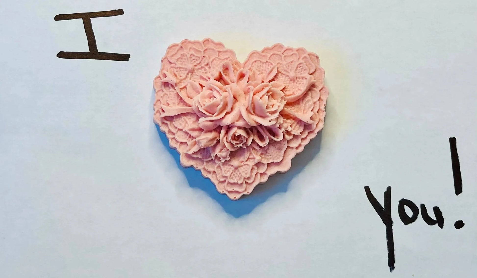 Heart-Shaped Oatmeal Shea Butter Soap | 3D Natural Hand & Body Bar White Out