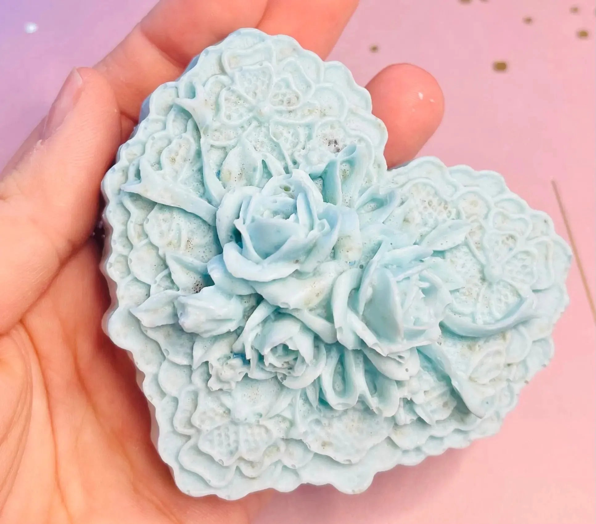 Heart-Shaped Oatmeal Shea Butter Soap | 3D Natural Hand & Body Bar White Out