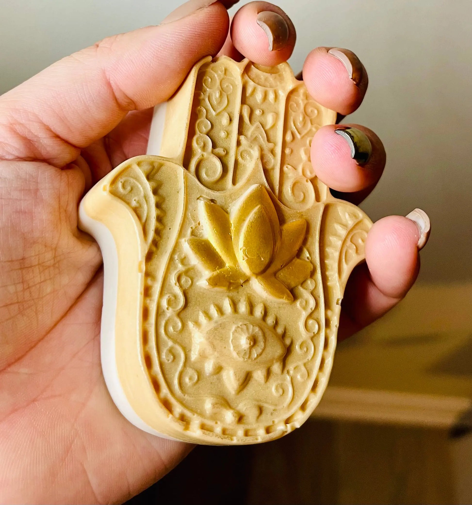 Hamsa Oatmeal Shea Soap Bar | Hand of God Exfoliating Body Soap White Out