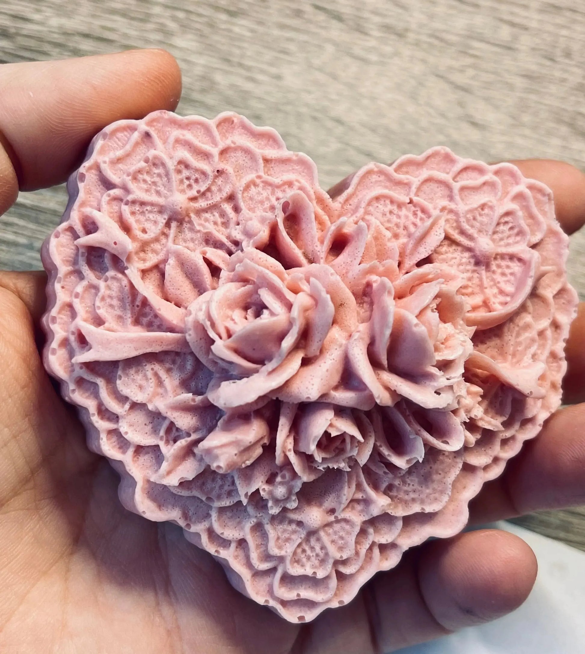 Heart-Shaped Oatmeal Shea Butter Soap | 3D Natural Hand & Body Bar White Out