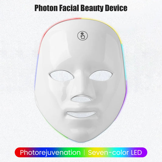 Photon facial beauty device with LED lights on a white background