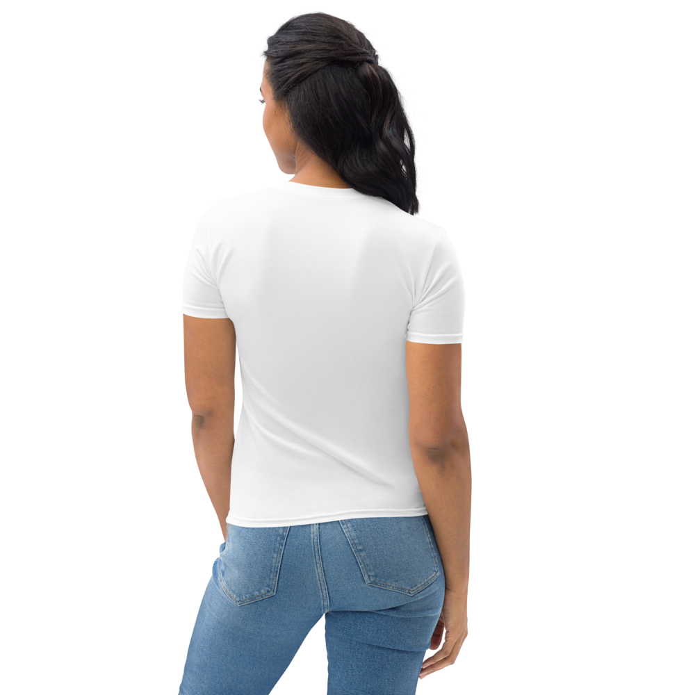 Person wearing a plain white t-shirt and blue jeans on a white background